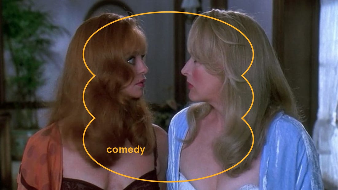 Goldie Hawn and Meryl Streep in Death Becomes Her. Courtesy of Prime Video.