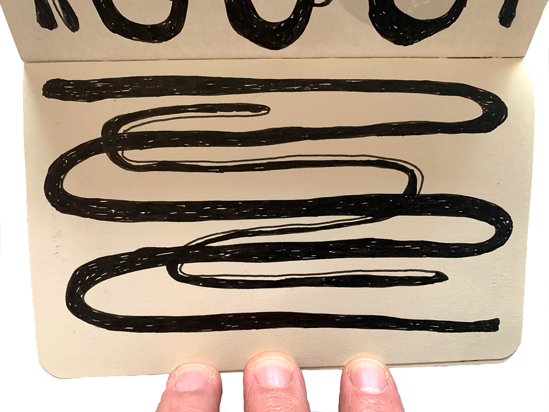 drawing of snake-like shapes