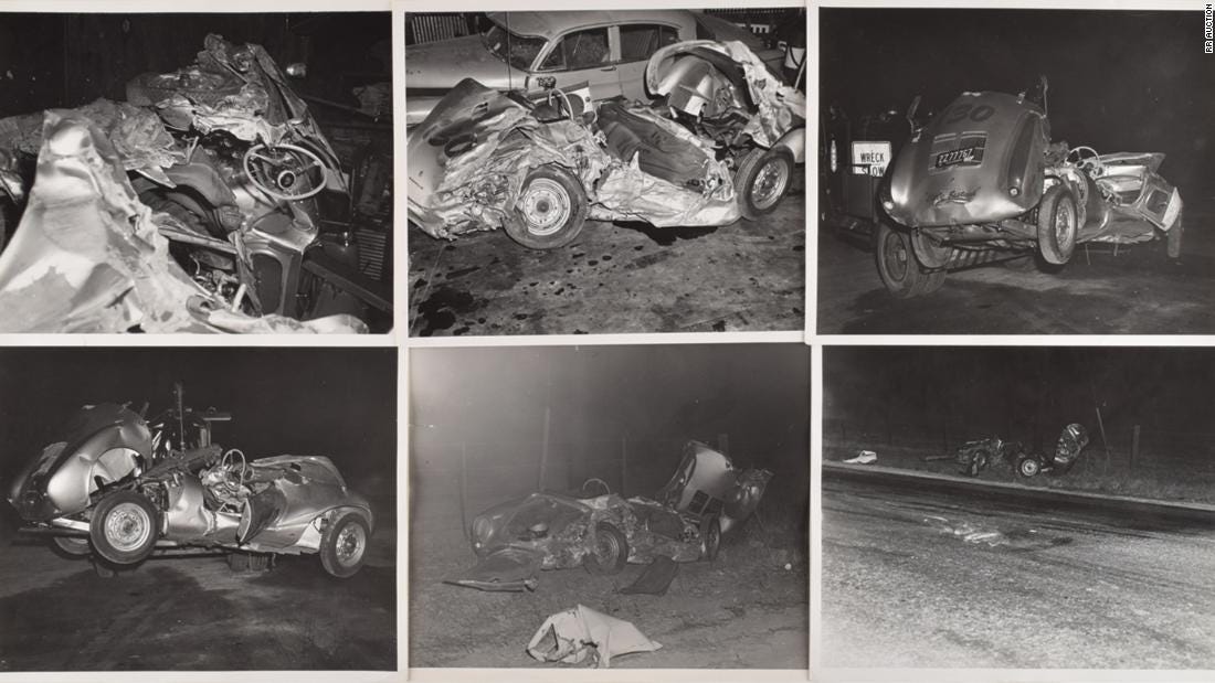 Wreckage of Porsche