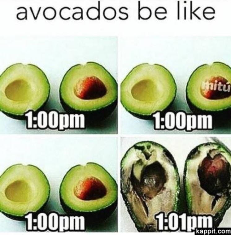 Timeline of when avocados are actually ripe enough to eat