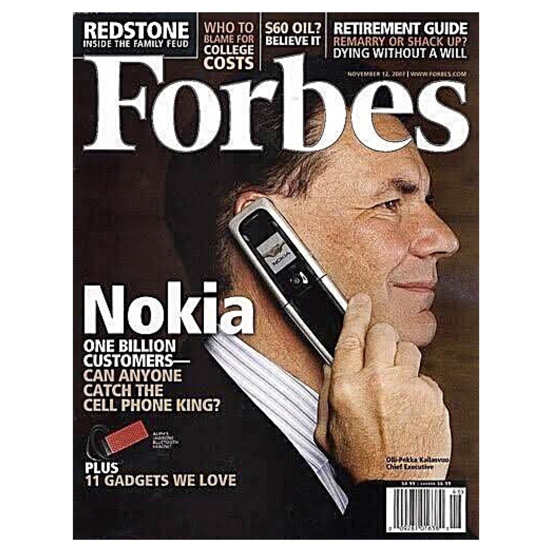 Peace Hyde på Twitter: &quot;...Forbes 2007 cover featured Nokia at 11 years old  with 1 Billion Customers. Nokia was on top of the world...they SHUTDOWN 5  years later. The Lesson: Don&#39;t become