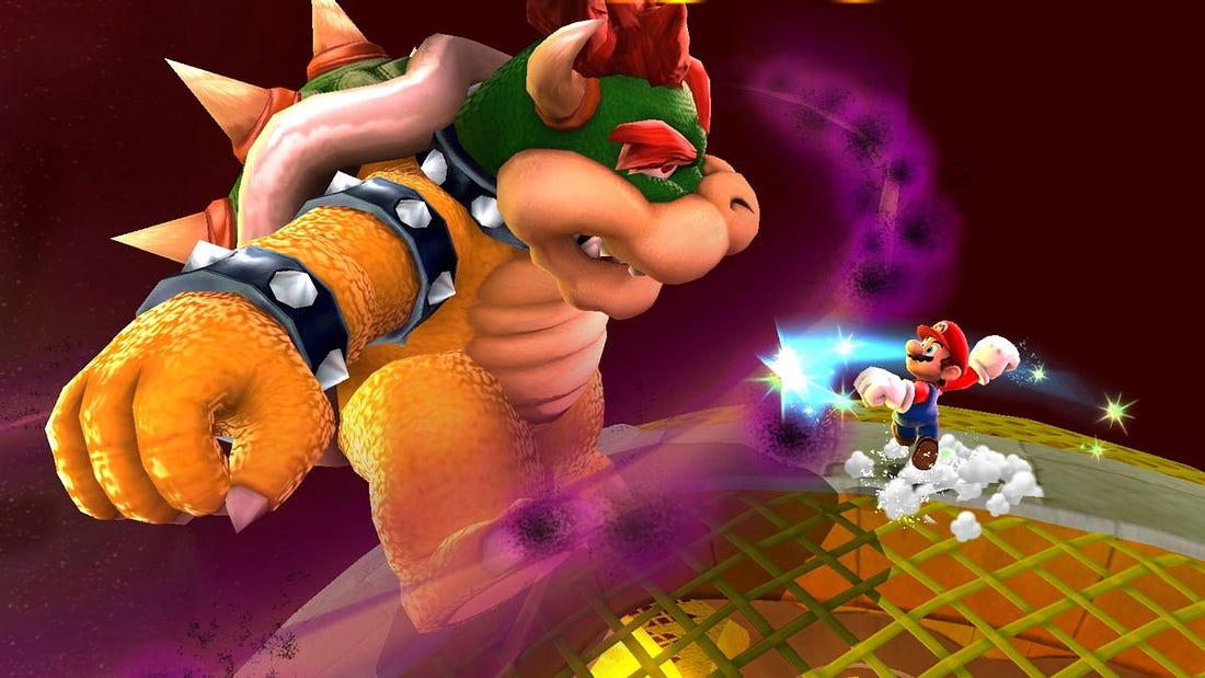 Mario and Bowser square off in Super Mario Galaxy on Nintendo Switch