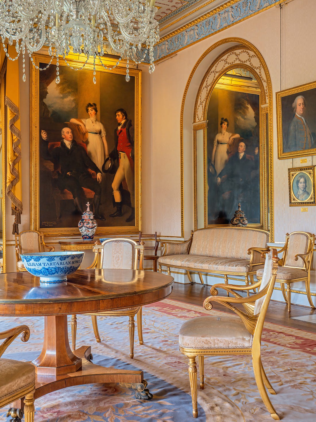 Shown here, a Regency salon right out of Pride and Prrejudice. Hooray, it’s time for a Regency-era family gathering: Just beware of Sir Walter, Sir Thomas, Lucy Steele, Lady Catherine, and actually just about everyone in the house. Otherwise you should be good. Photo: Stuartan | Dreamstime.com 