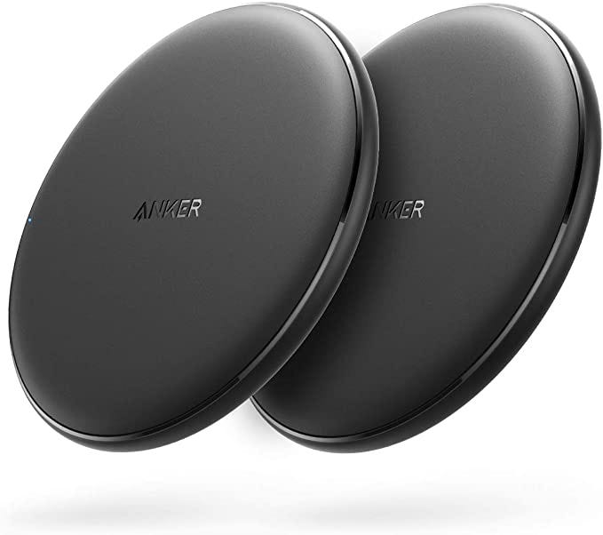 Anker Wireless Charger, 2 Pack PowerWave Pad, Qi-Certified, 7.5W for iPhone SE 2020, 11, 11 Pro, 11 Pro Max, Xs Max, XR, Xs, X, 8, 8 Plus, 10W for Galaxy S20 S10 S9 S8, Note 10 Note 9 (No AC Adapter)