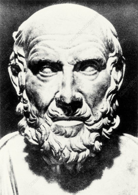 Bust of Greek physician Hippocrates - Stock Image - H408/0186 - Science  Photo Library