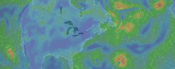 An absolutely gorgeous interactive visualization of wind.