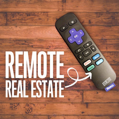Roku remote control highlighting the branded buttons for Netflix, Hulu, Disney+ and Sling.