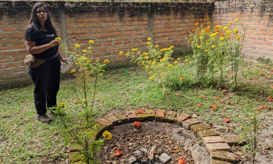 Rebeca Girón, who runs La Siguata healing centre in Honduras, stands in the centre's grounds