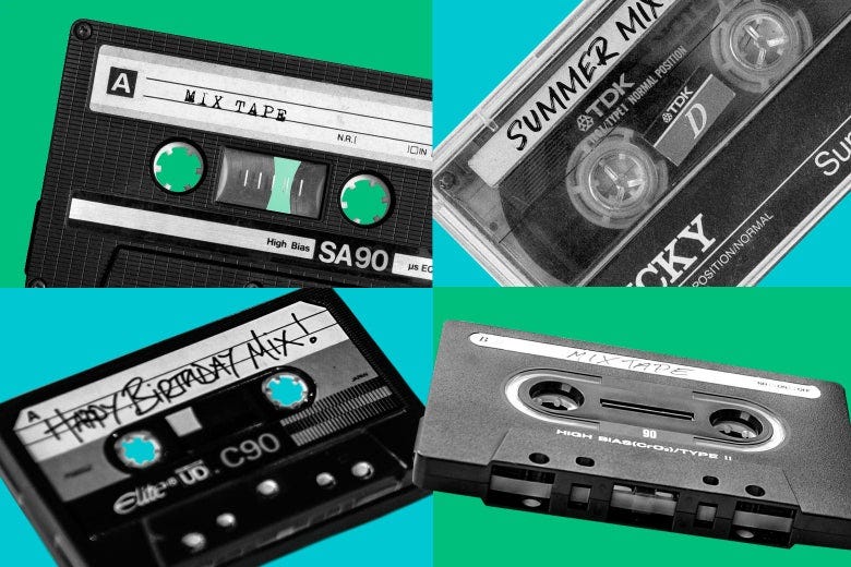 Set of 4 cassette tapes with Mix Tape on them.