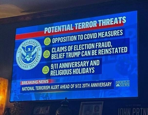 DHS wants you to turn in anyone who objects to COVID restrictions, believes in voter fraud, or honors religious holidays.