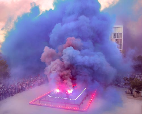 purple pyrotechnic performance
