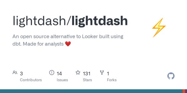 Lightdash: An open source alternative to Looker built using dbt.