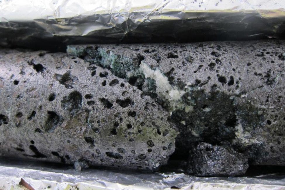 Mineralized Carbon Dioxide in basalts