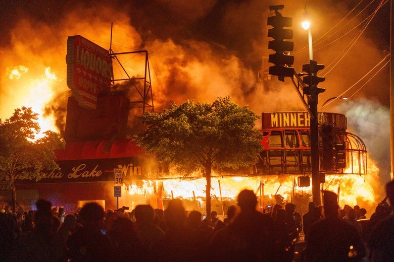 Protests, looting escalates in Minneapolis police violence protest over  George Floyd's death.