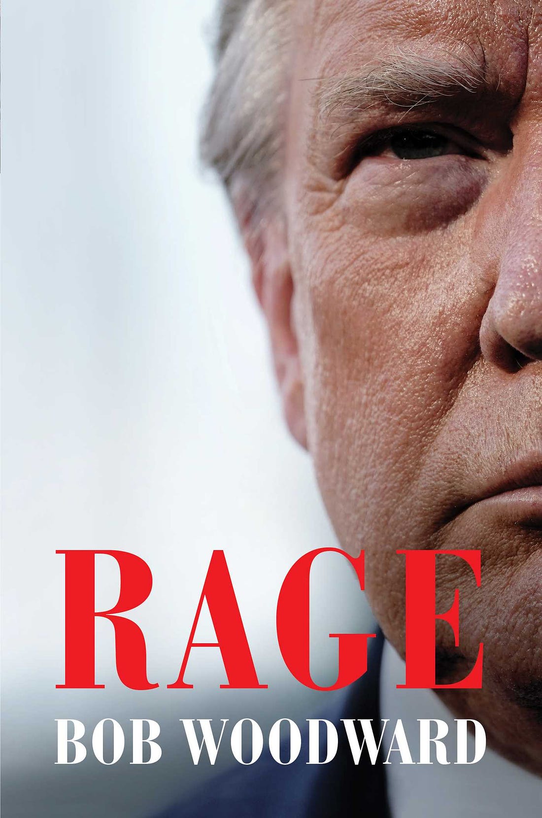 The cover of Bob Woodward's book about President Trump, titled <em>Rage.</em>