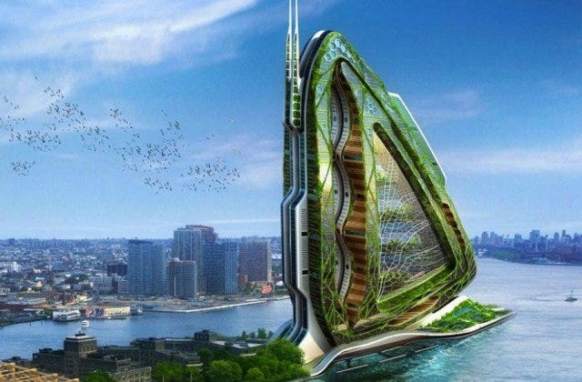 Dragonfly- Vertical Farm concept for NYC by Vincent Callebaut Architectures