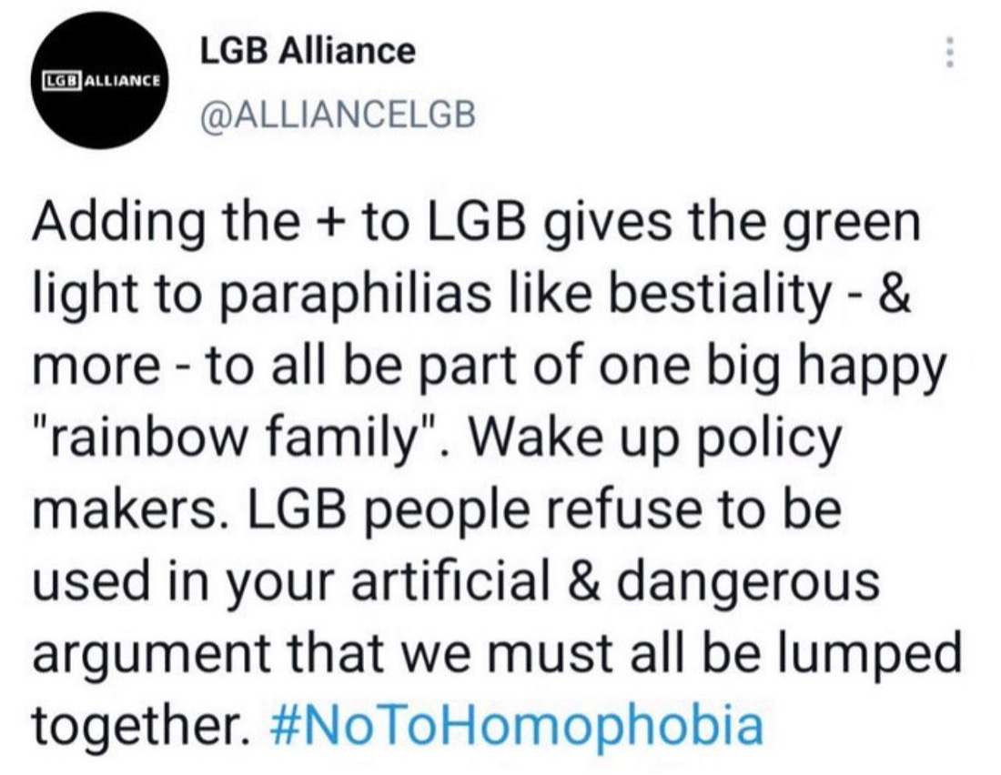 The LGB Alliance is a hate group. 