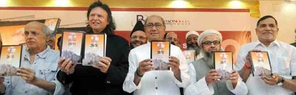 LeT apologists in India launching the book "26/11: RSS ki Saazish"