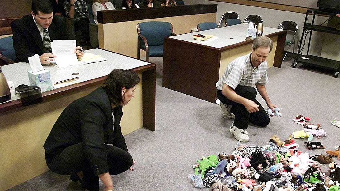 Photo Of Divorced Couple Splitting Up Their Beanie Babies