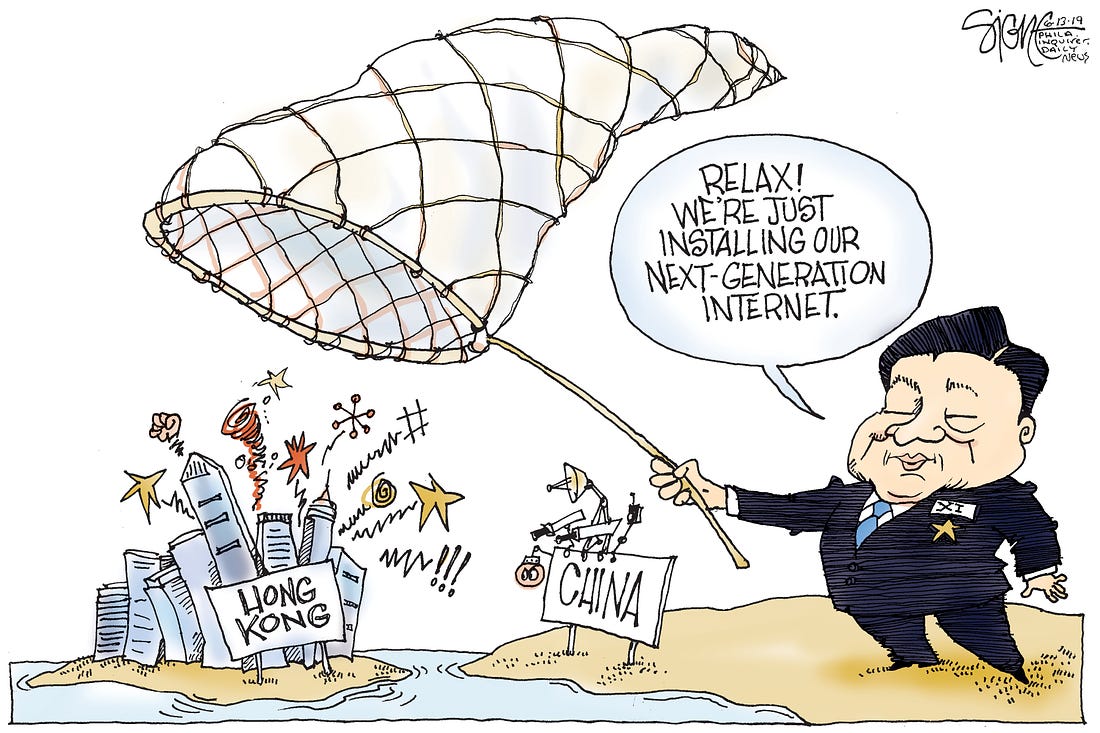 Political Cartoon: Hong Kong&#39;s Chinese internet