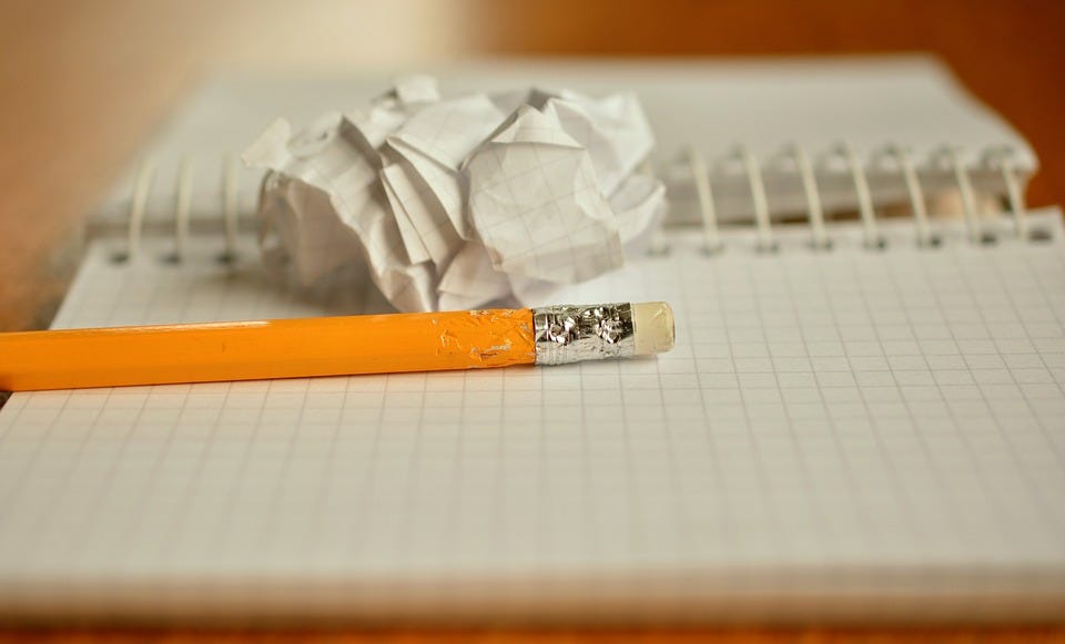 Pencil, Notebook, Crumpled, Paper, Paper Ball