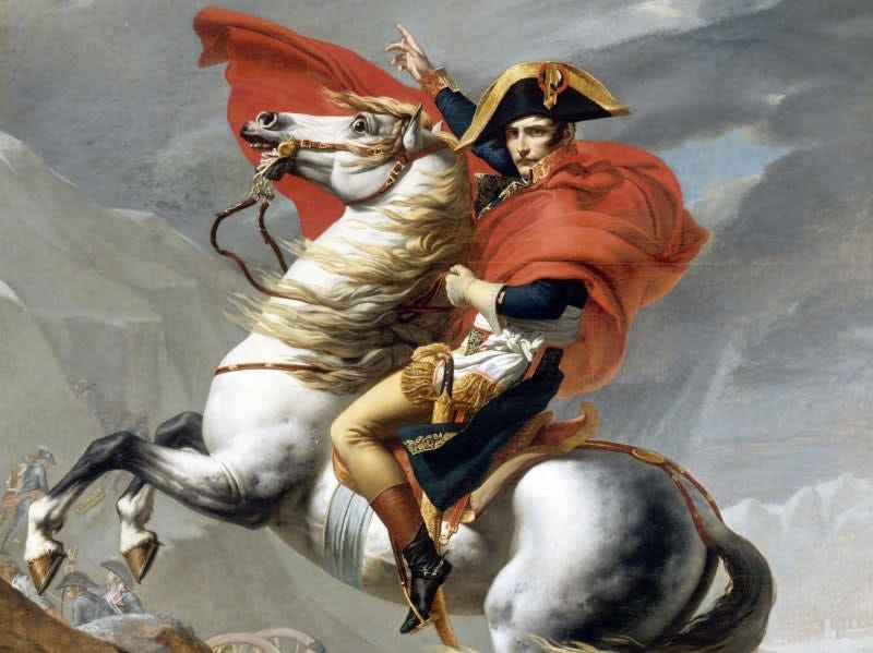 Napoleón cruzando los Alpes, 20 Mayo de 1800 — Musee de l’Histoire de France/Corbis