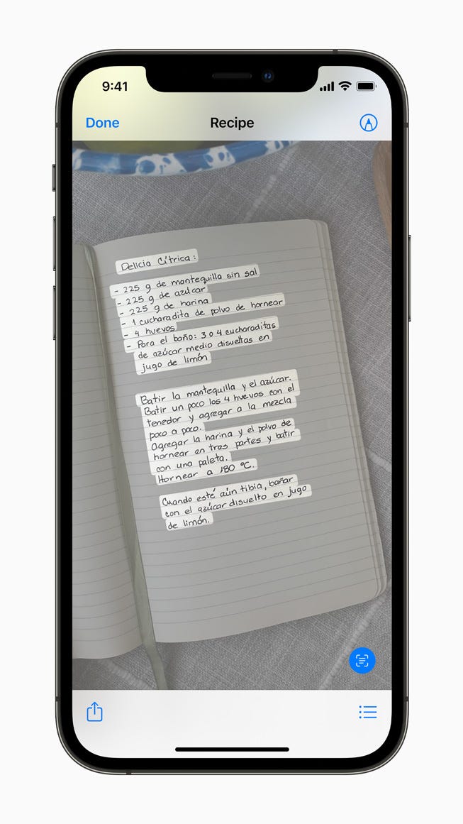 The new Live Text feature on an image displayed on iPhone 12 Pro. 