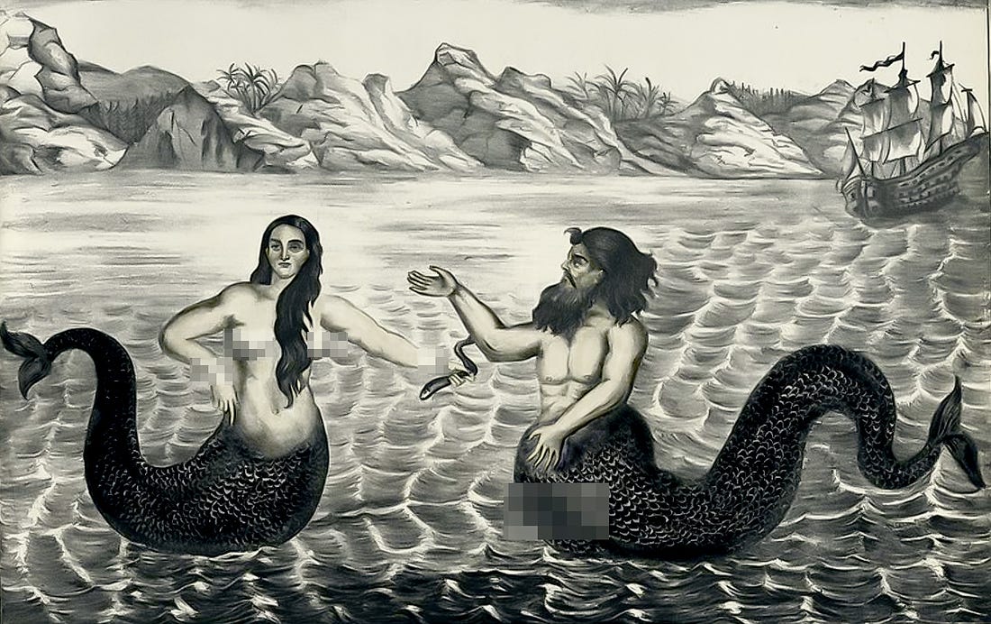 Mermaid and merman