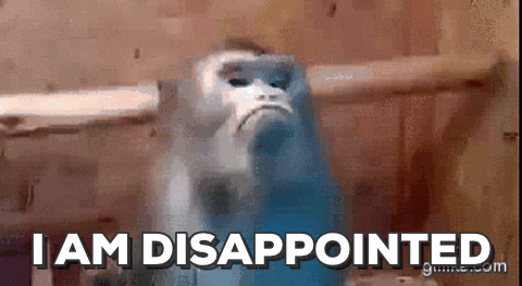 GIF of a monkey with a proud expression with the meme text I am dissapointed. Very dissapproving look!