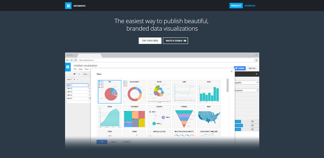 The easiest way to publish beautiful, branded data visualizations.