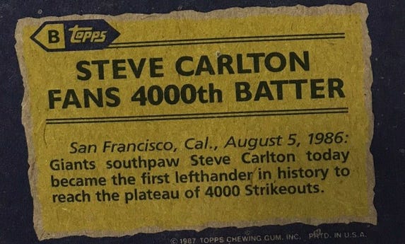 The Saddest Baseball Card of All-Time (?) — The 1987 Topps Steve Carlton  that foretold the end – Wax Pack Gods