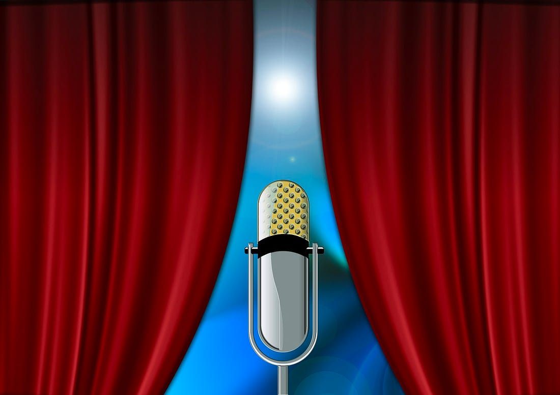 microphone and stage curtain