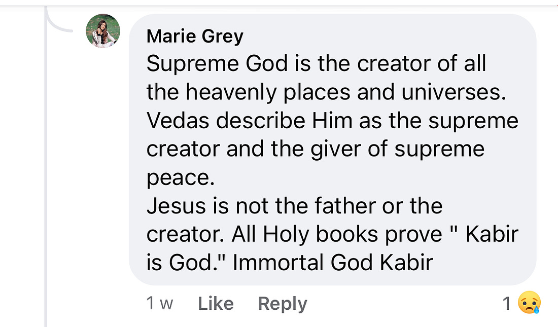 Marie Grey: Supreme God is the creator of the universe!