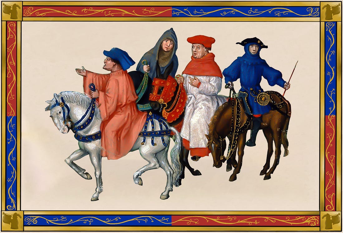 medieval horse traffic jam