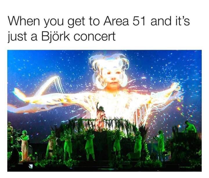 If Area 51 is just a Bjork Concert I&#39;m down.: bjork