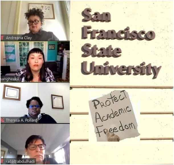 Last month SFSU upheld a complaint against University administrators, who failed to protect Prof. Abdulhadi’s academic freedom when the videoconferencing platform Zoom intervened to prevent a scheduled webinar on the “Zoomification of higher education.”