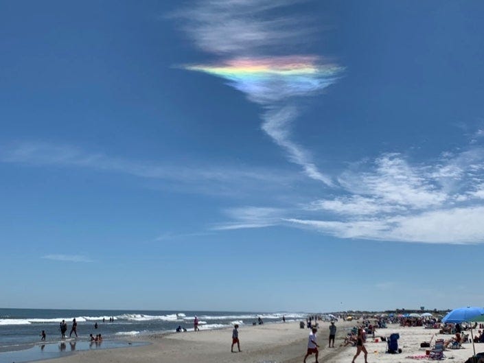 It's called a circumhorizontal arc, and you could see one from the beach in Avalon.