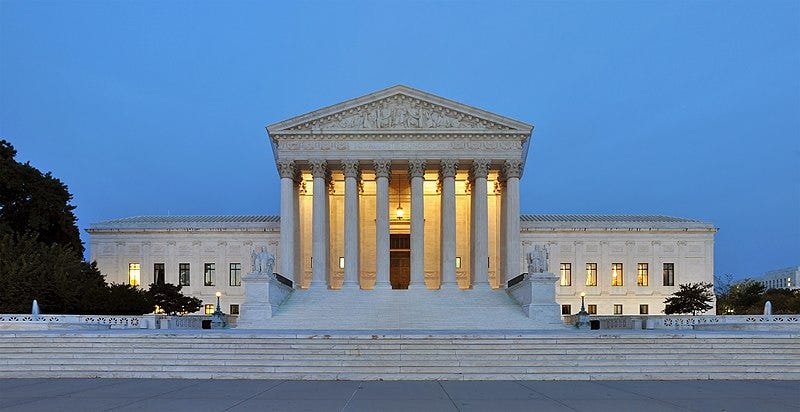 File:Panorama of United States Supreme Court Building at Dusk.jpg