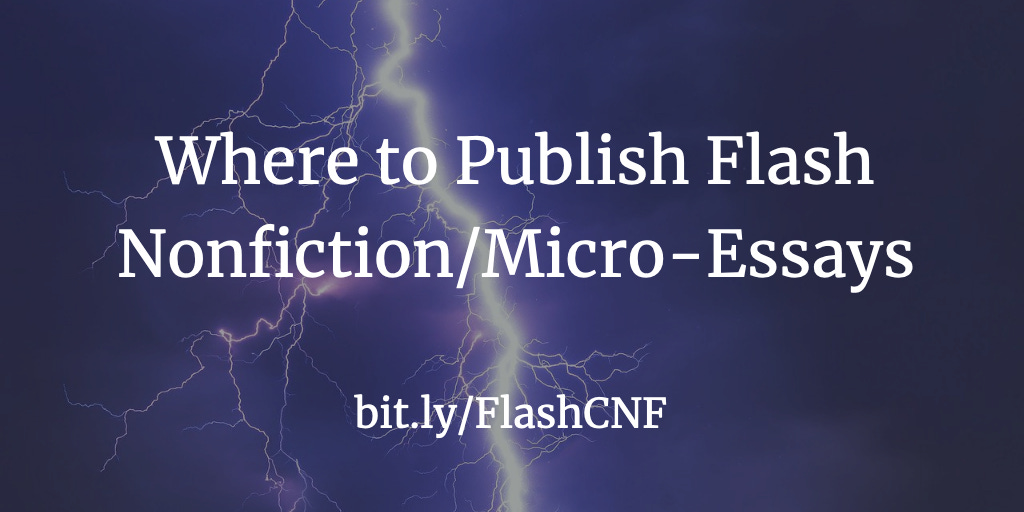graphic indicating "where to publish flash nonfiction/micro-essays"