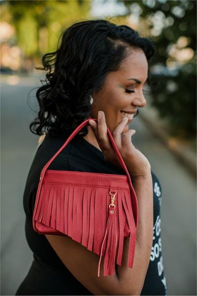 Red Freedom Fringe Purse