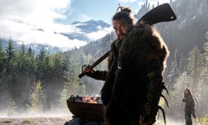 Nobody sports braids, scars and a viscera-flecked calfskin cape better ... Jason Momoa in See.