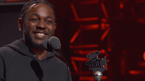 Kendrick Lamar says, "You feel me?!" at the BET awards [gif]