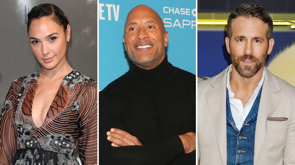 Gal Gadot Dwayne Johnson Ryan Reynolds