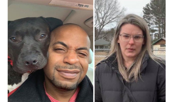 White woman dog park