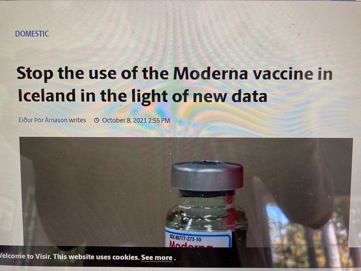 ICELAND STOPS USE OF MODERNA VACCINE