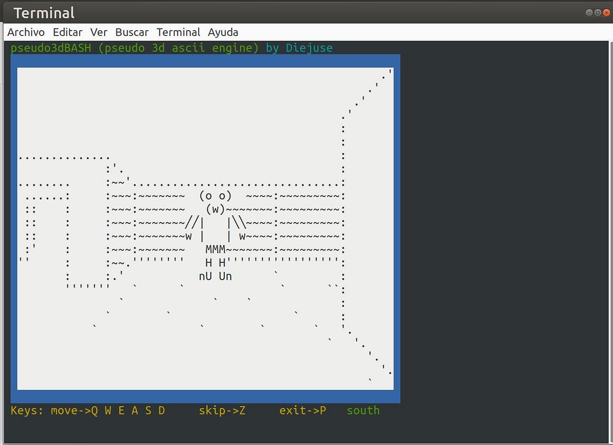 A new text-mode "Psuedo-3D Engine" written in BASH