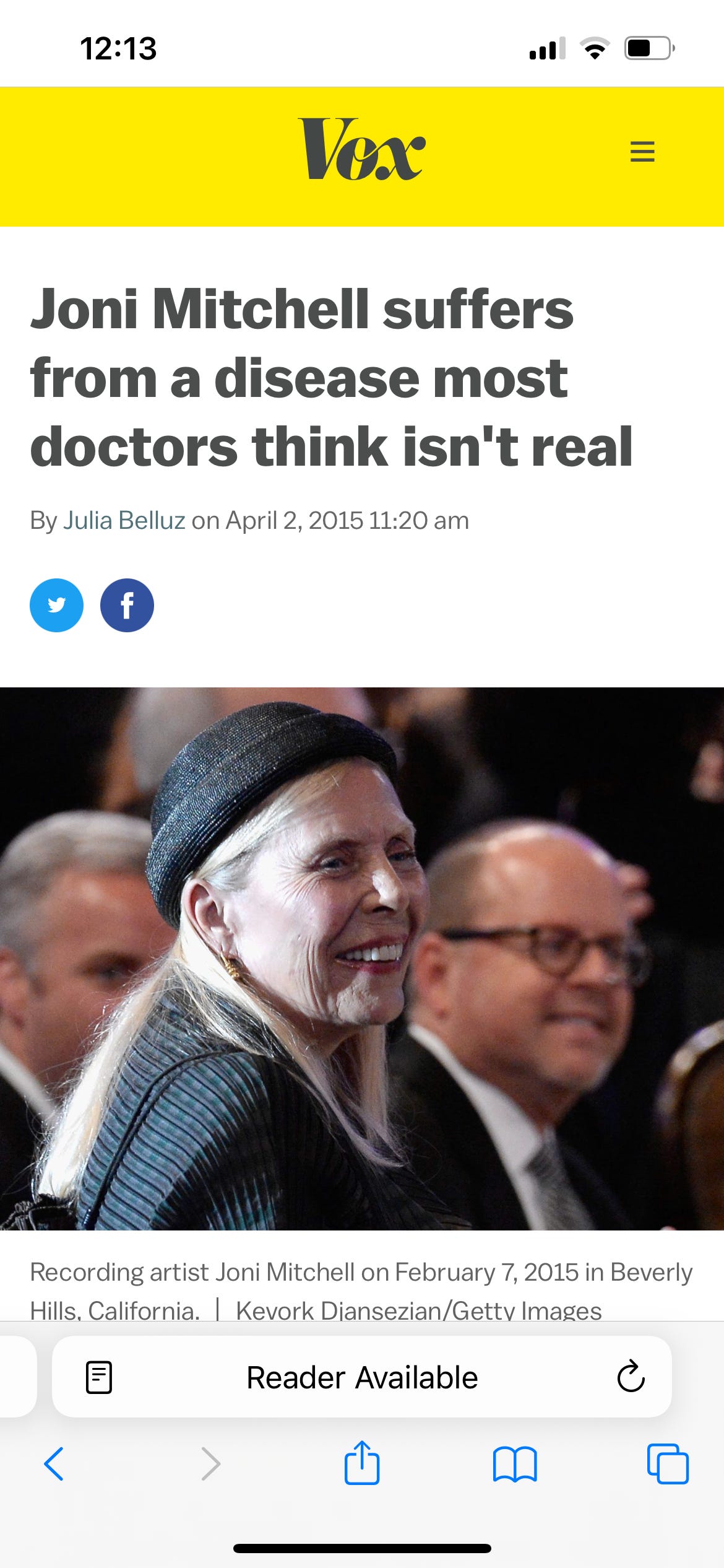 Joni Mitchell, celebrity purveyor of medical misinformation