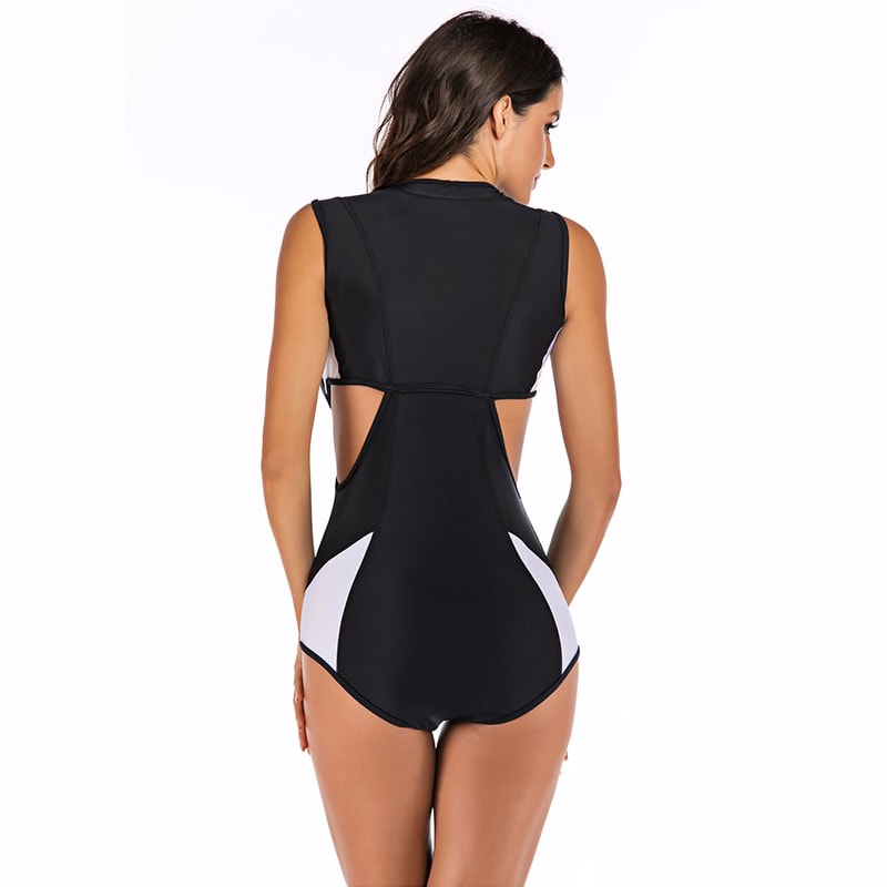 Women S One Piece Swimsuit Turtleneck Beach Swimsuit Sports Zip Surfsuit Tights Swimsuit Monokini Swimsuit Women Sports Entertainment Sportswear Accessories