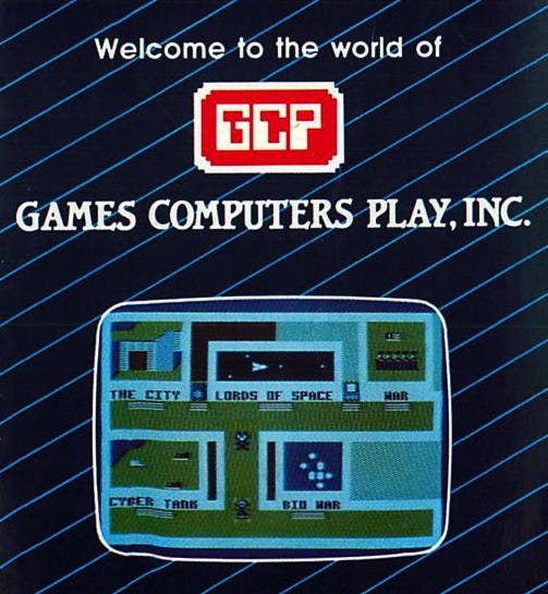 The 1985 online service for 48k Atari computers: Games Computers Play Network