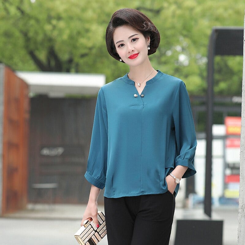 teal coloured blouses